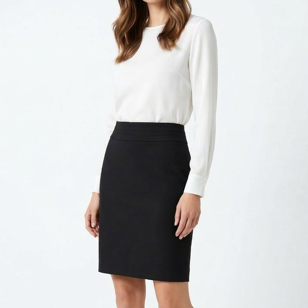 Banana Republic Black Pencil Skirt Size 4 Professional Career Knee Length Office